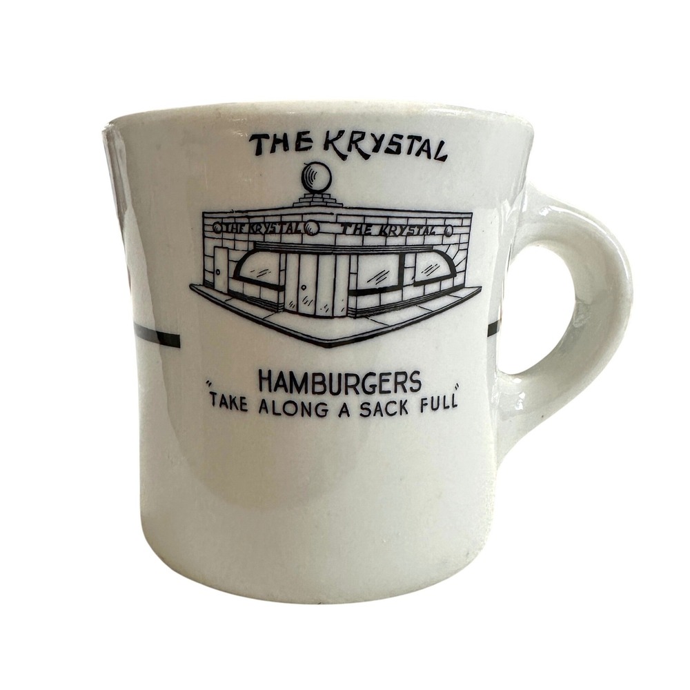 VTG 50s Krystal Hamburgers Coffee Mug Shenango China New Castle PA USA Diner